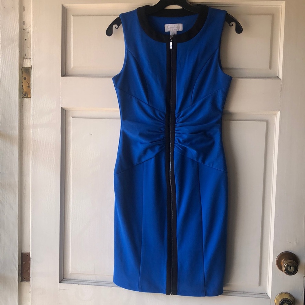 Jessica Simpson Blue Zip up Cocktail Dress